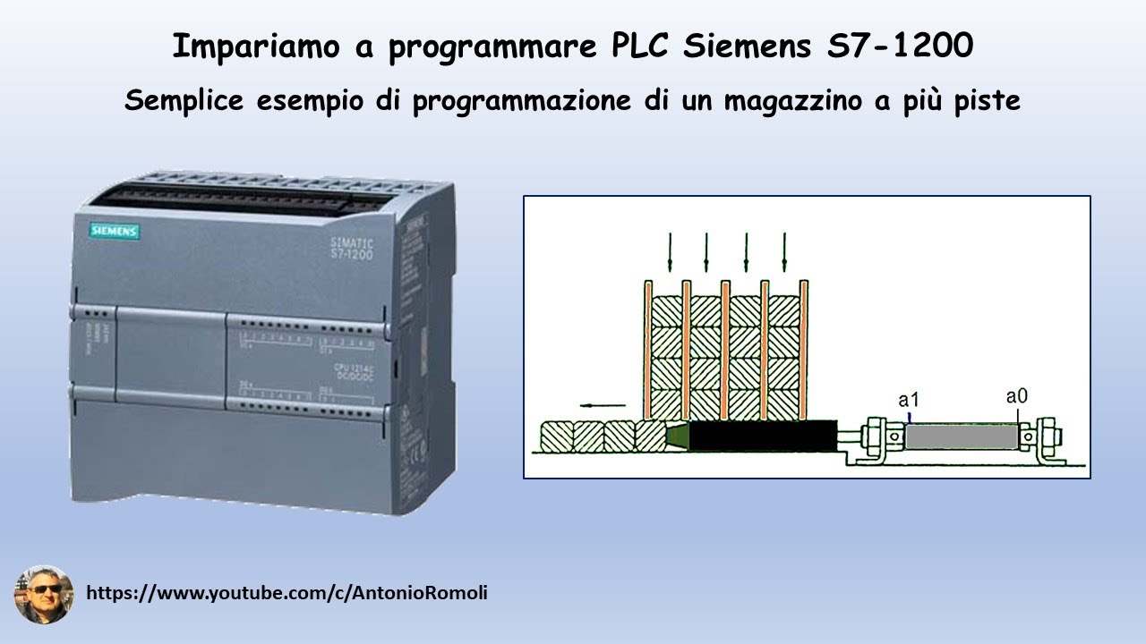 Impariamo a programmare PLC Siemens S7 1200 Semplice esempio di programmazione Magazzino a più piste