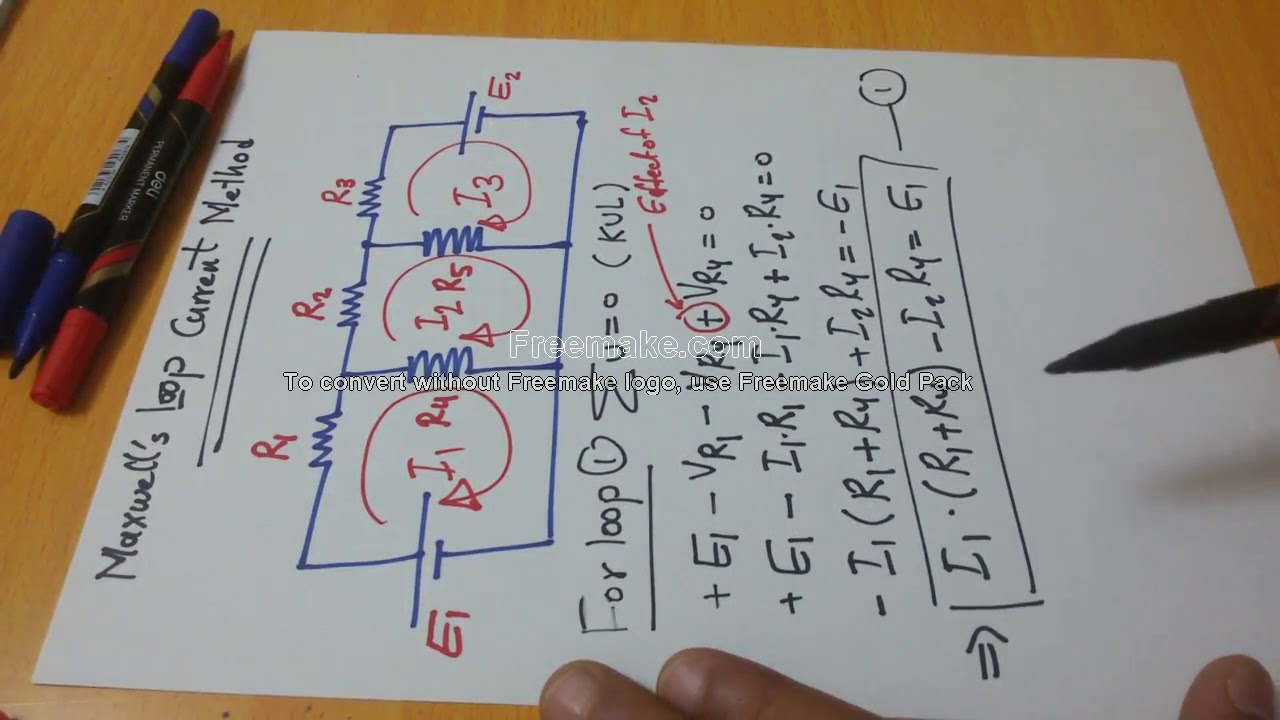 Maxwell's Loop current method: basics تحليل الدوائر الكهربائية بأستخدام نظرية ماكسويل