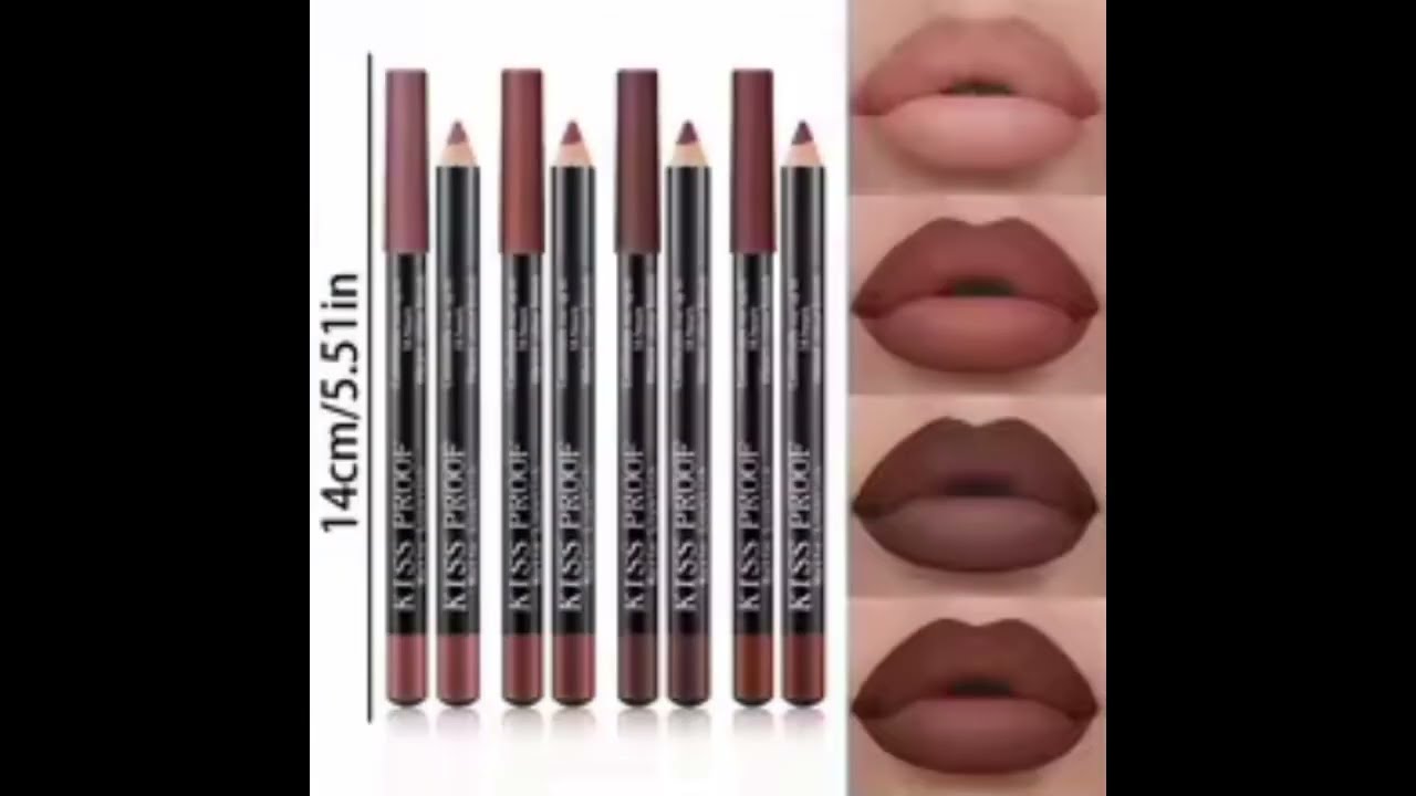 4Pcs/Set Wood Lipstick Nude Brown, Velvet Matte, Long lasting