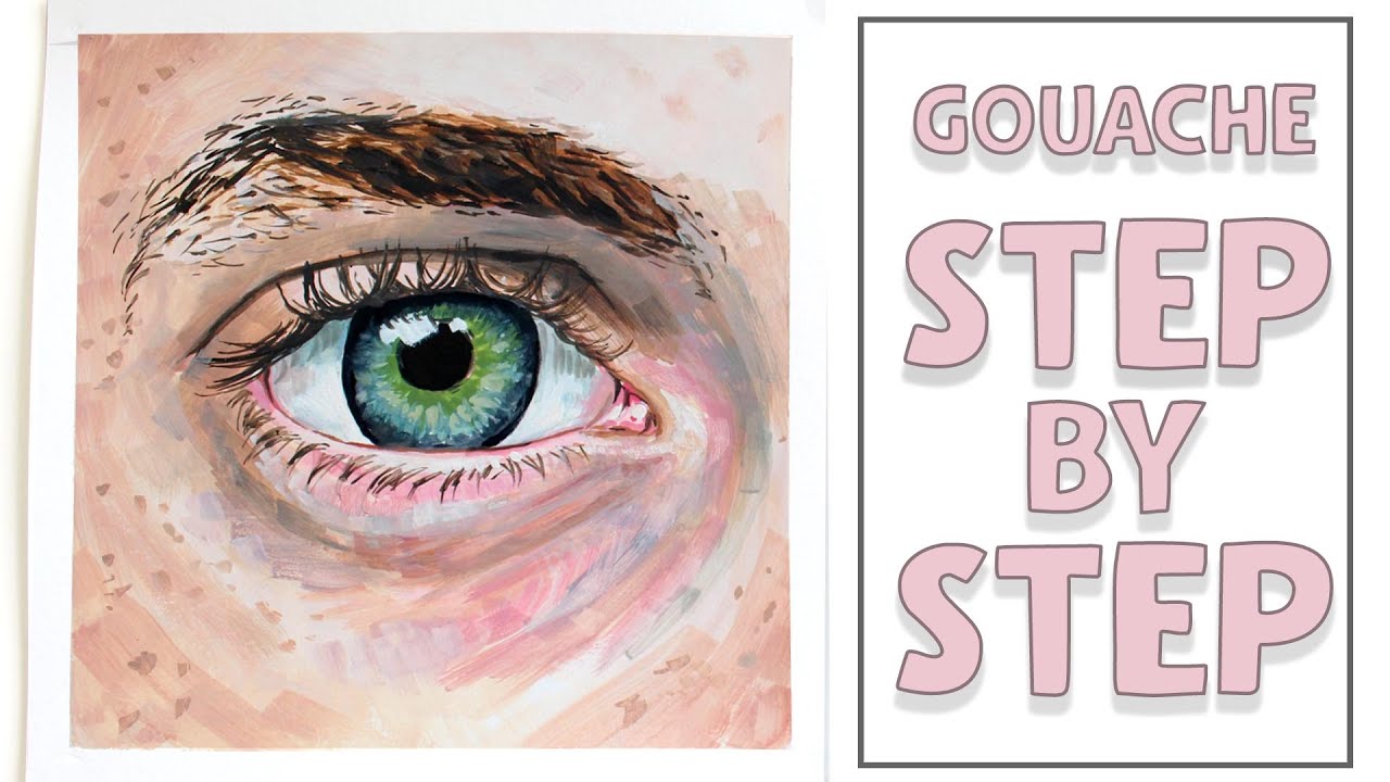 Paint an EYE in Gouache - GOUACHE TUTORIAL #4
