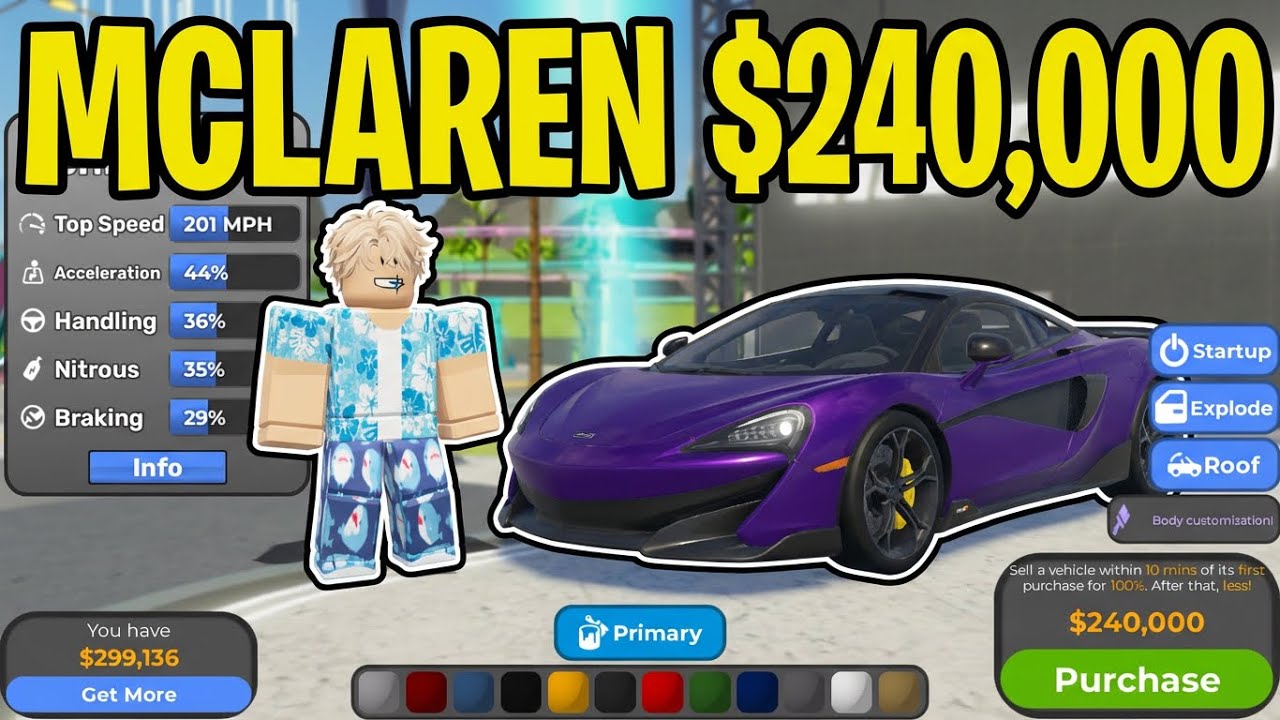 Buying a mclaren spyder in DRIVING EMPIRE! 240,000
