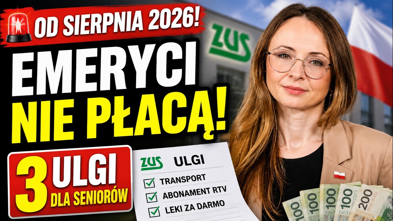 🚨 Od Sierpnia 2026 Emeryci NIE PŁACĄ za TO! 3 Ulgi dla Senior&oacute;w | ZUS Emerytura 2026