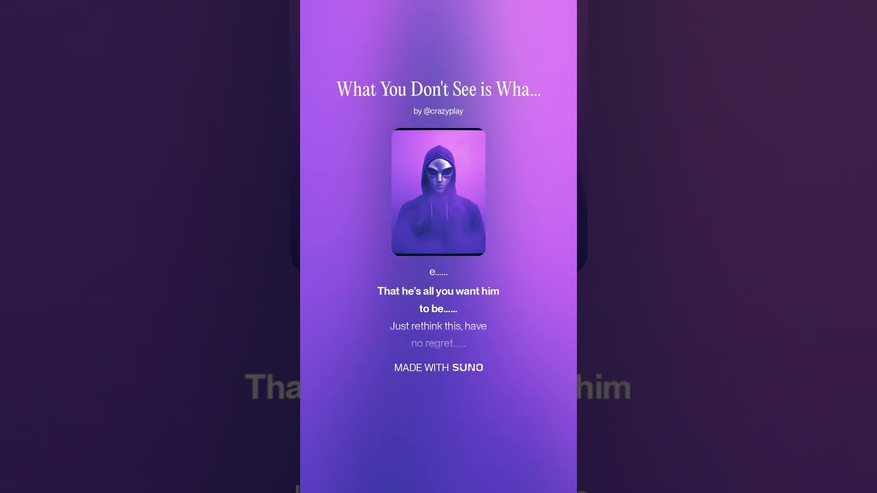 What You Don't See is What You Get/Synth-Pop/Dance Pop/AI Music/Lyrics 100% Human Written