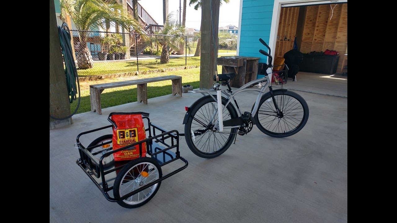 Aosom Wanderer Folding Bicycle Storage Cart Cargo and Luggage Trailer with Hitch, review