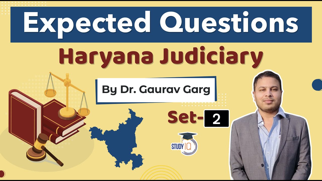 Haryana Judicial Service Exam 2021 - Expected Questions Set 2 - Haryana Judiciary Exam #Haryana​