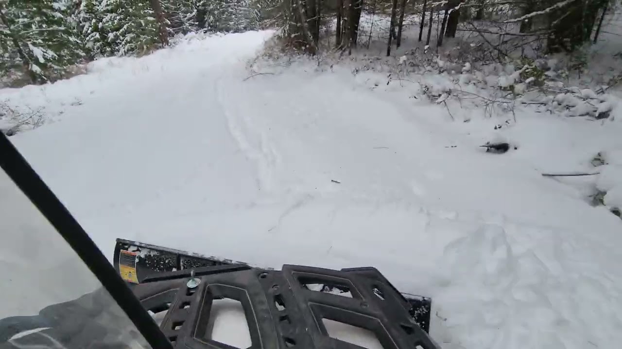Quad Snow Plow Pushing Powder