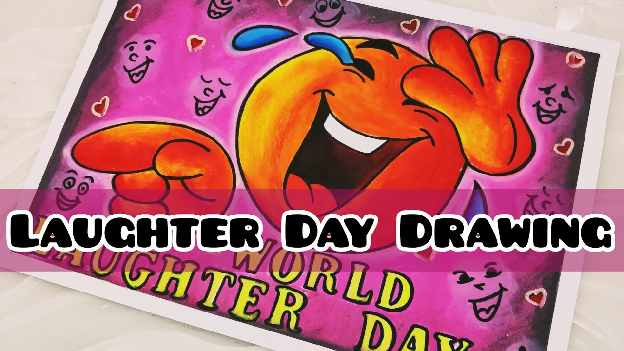 Laughter Day Drawing | World Happiness Day Drawing | World Laughter Day Poster