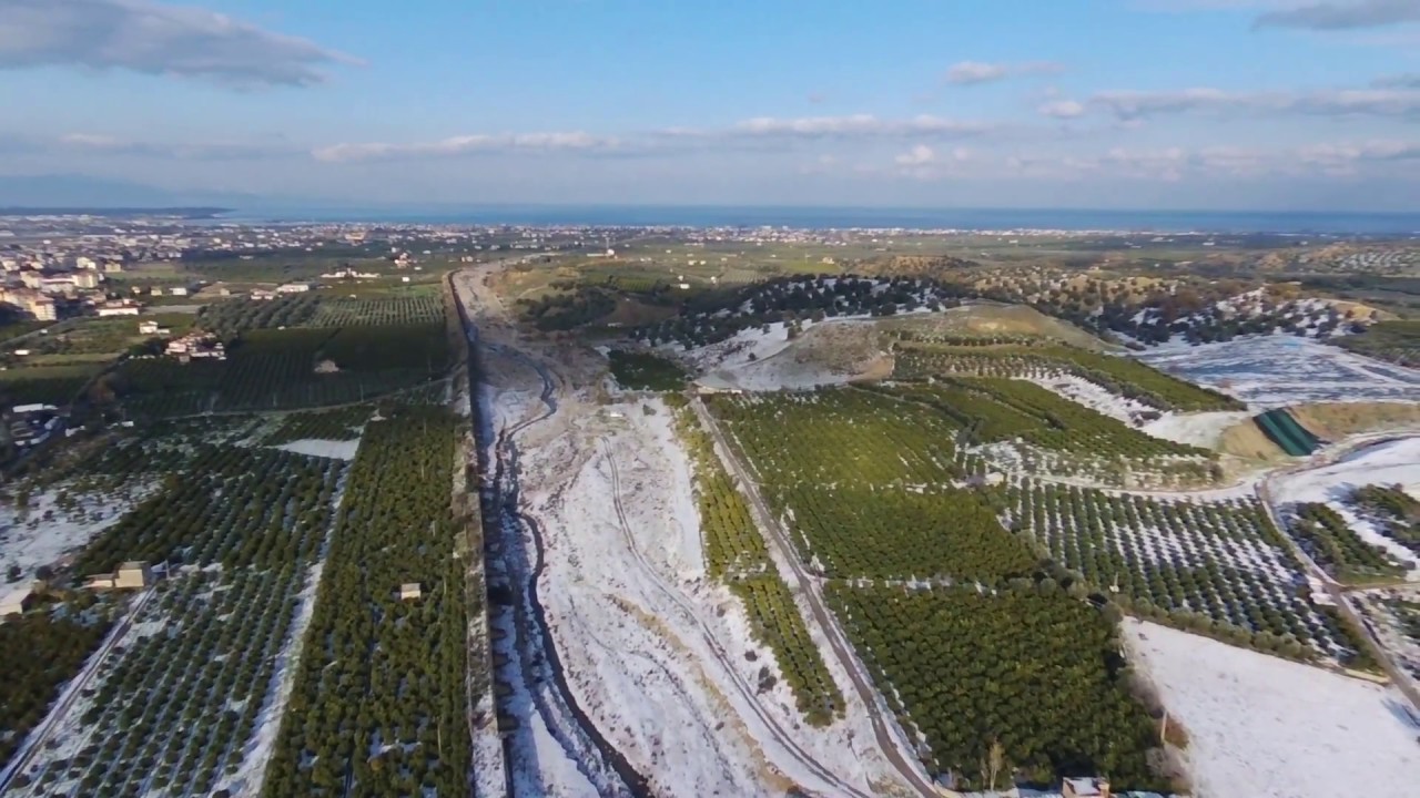 Corigliano Calabro, ripresa dal Drone altitudine max 171 metri - neve