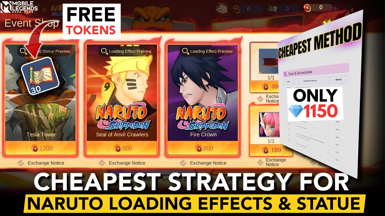 CHEAPEST STRATEGY FOR NARUTO LOADING EFFECTS & GAMAKICHI SACRED STATUE| COSTS 💎1150
