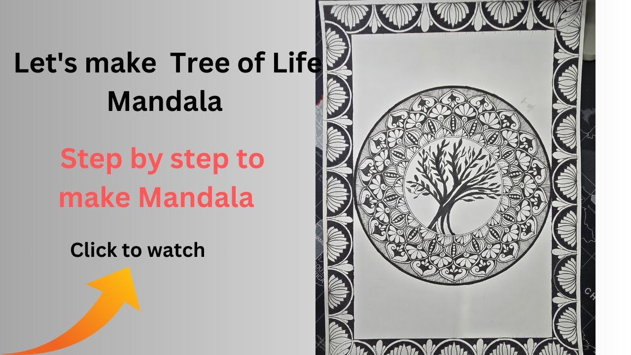 Let's draw Tree of Life Mandala[how to draw tree of life mandala step by step]