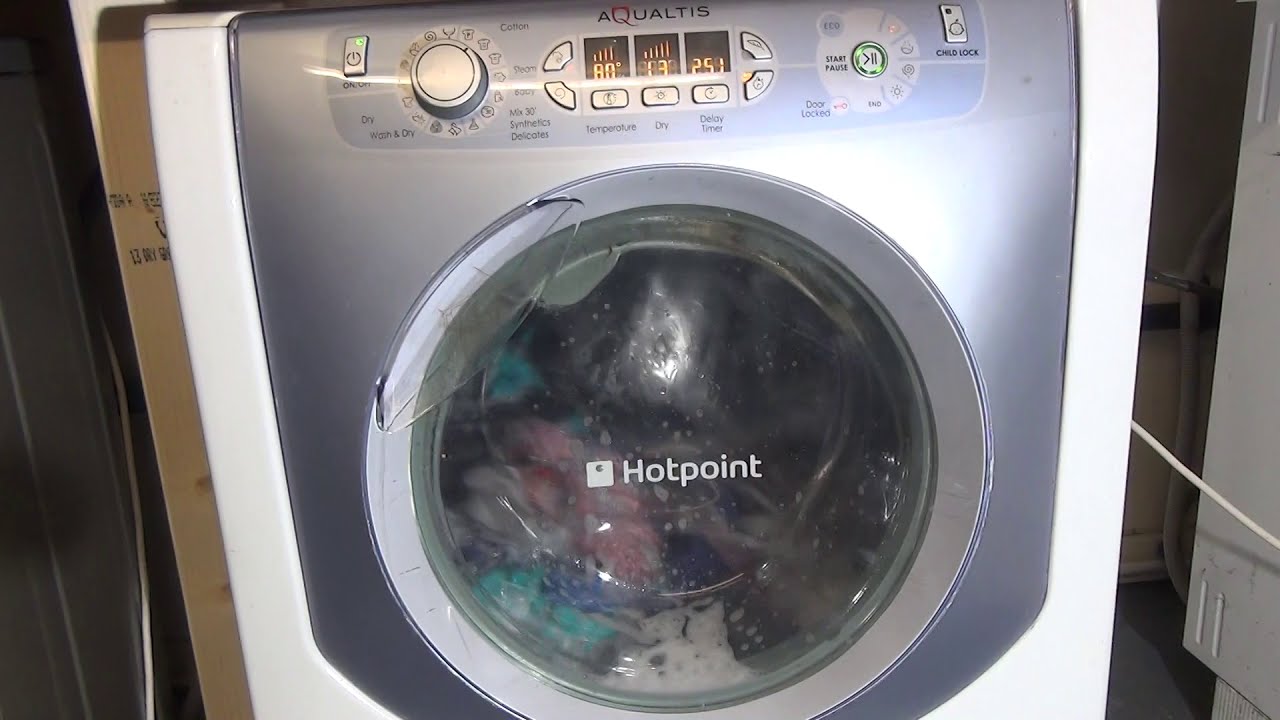Review and Demonstration of Hotpoint Aqualtis Washer dryer AQM8F49U 8kg wash 6kg dry
