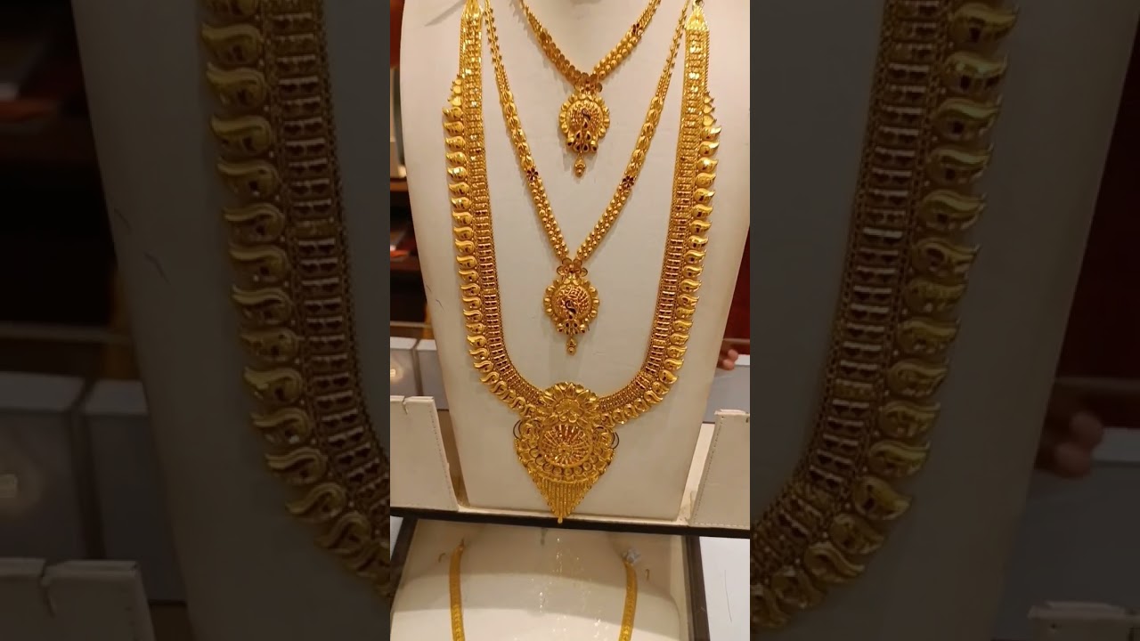 Gold Necklace & Haram Collections#jewellery #gold #wedding #grt #lalithaajewellery