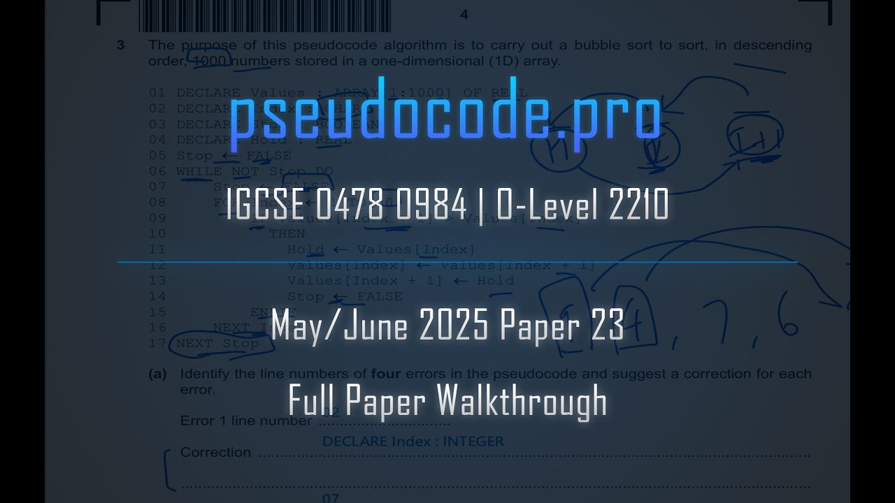 [Solved Past Paper] May/June 2025 Paper 23 IGCSE 0478 0984 | O-Level 2210 | Computer Science