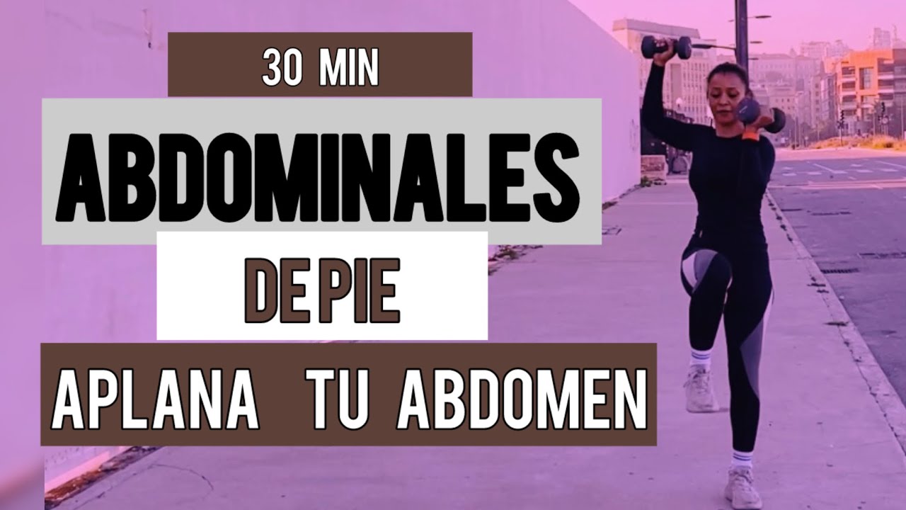 LA MEJOR RUTINA DE ABDOMINALES DE PIE para Reducir Cintura y Aplanar Abdomen/ Con Mancuernas