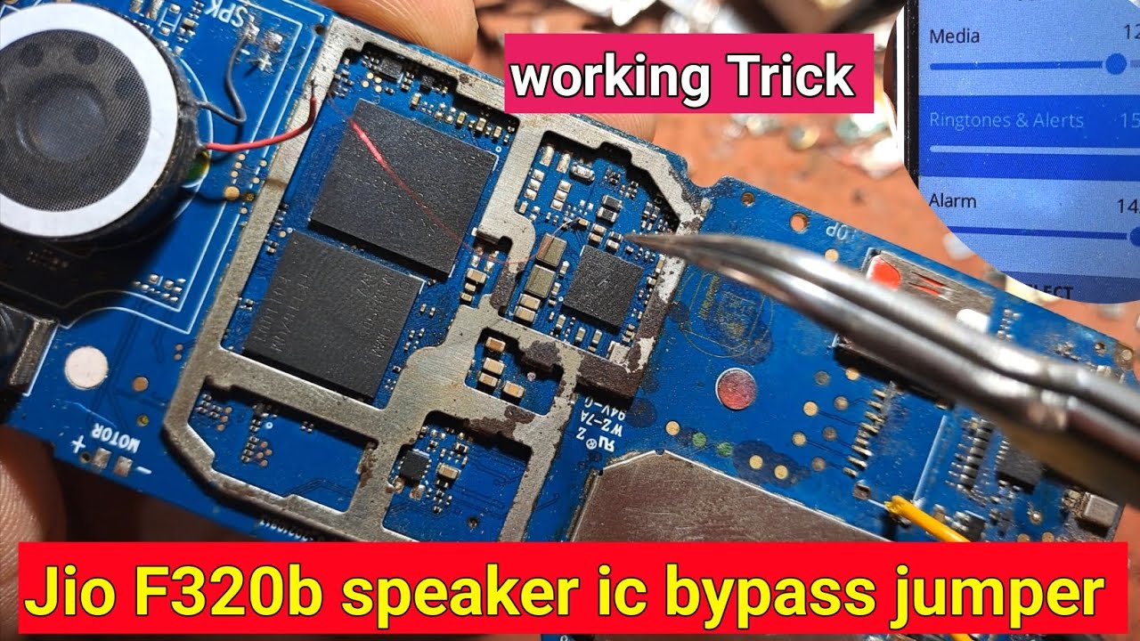 Jio f320b speaker ic bypass jumper | jio f320b ringer slow slow sound solution 🔊