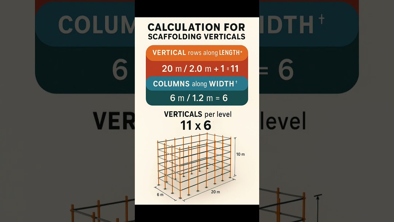 Calculation for Scaffolding Verticals | #Shorts #Construction