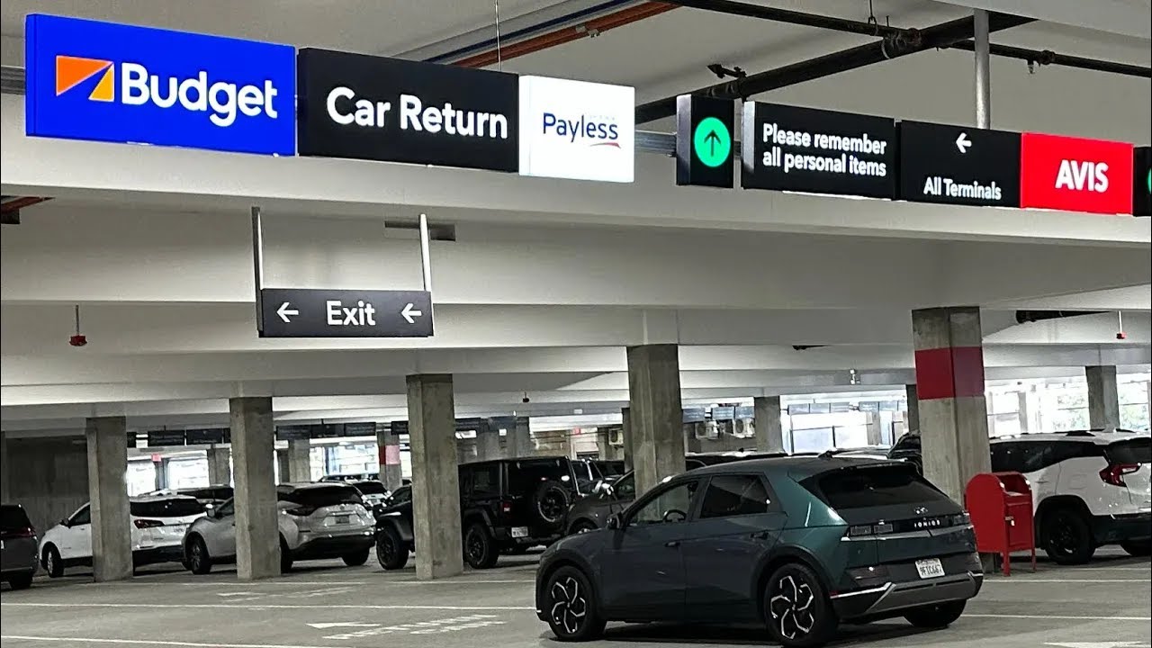 LAX Car Rental Facility - Car Return Shuttle Bus to Los Angeles Airport TBIT - Avis Budget Payless