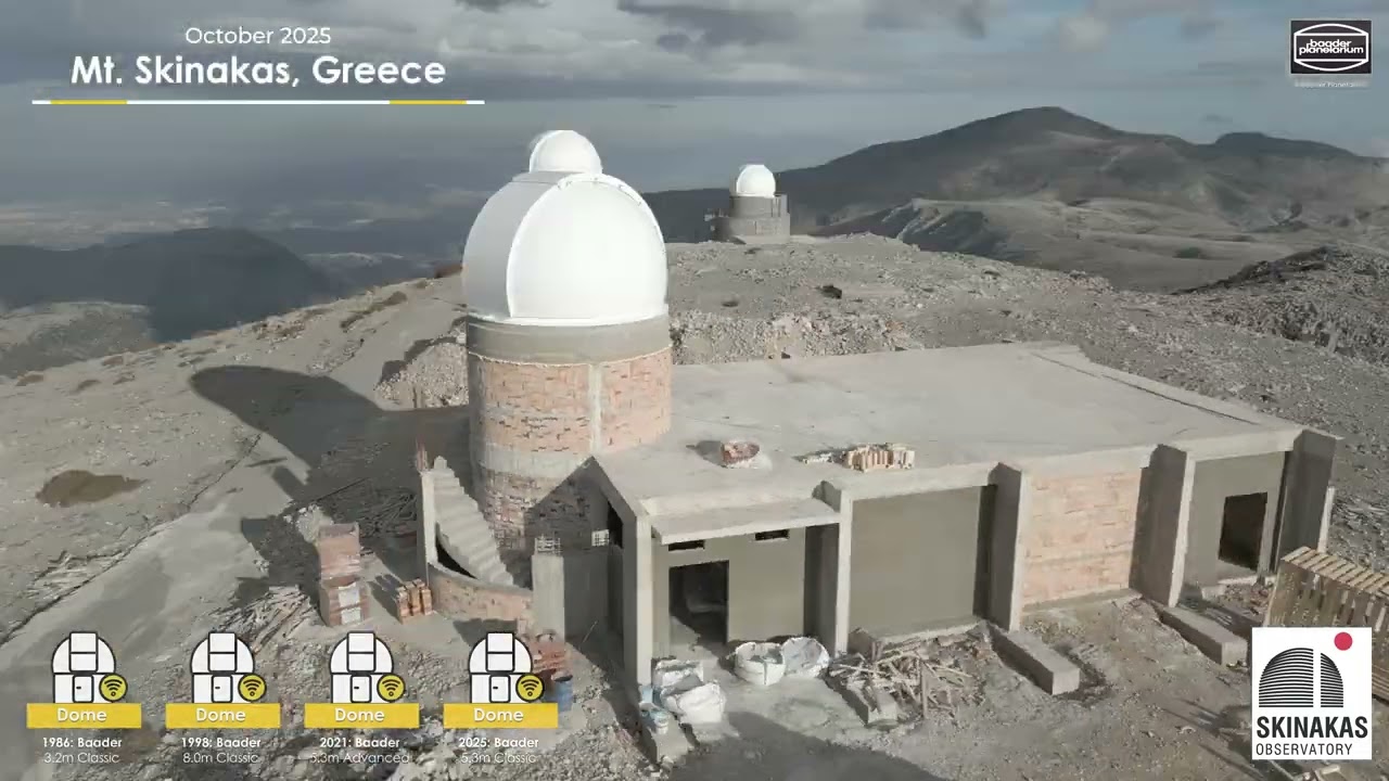 5.3m Baader Automatic Slit Dome at Mt. Skinakas, Greece (fourth Baader Dome at same location)