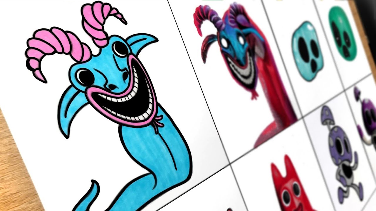 Drawing New Monsters Cartoon vs Realistic ( Garten Of Banban 0 )