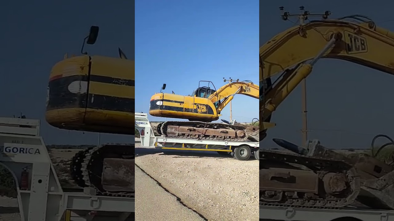 Qatar trailer loading excavator  unloading driving work 🇧🇭🤝🇮🇳