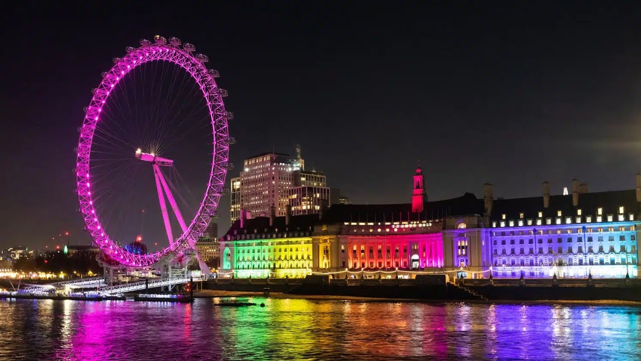 🇬🇧 Walking in LONDON - Westminster, London Eye and Waterloo Night Walk, England (4K Ultra HD)