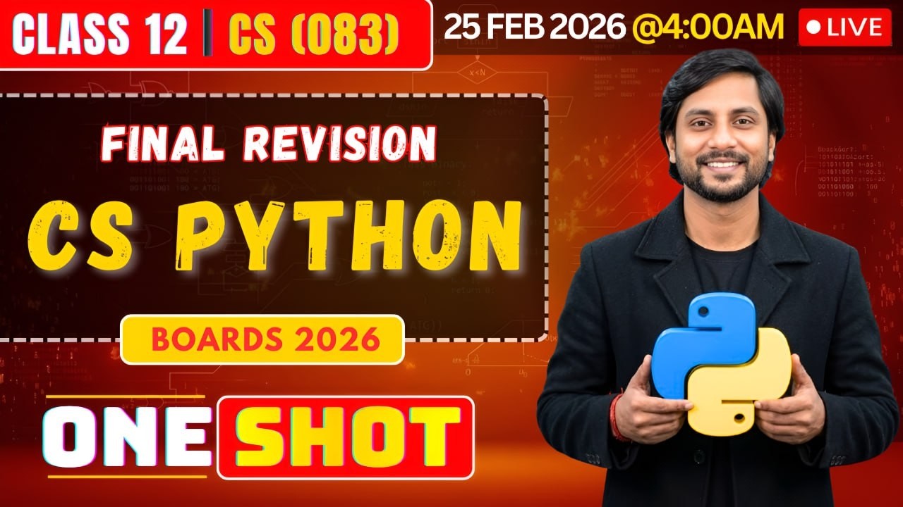 CBSE Class 12 CS Boards 2026 LIVE | Full Syllabus One Shot Revision Marathon