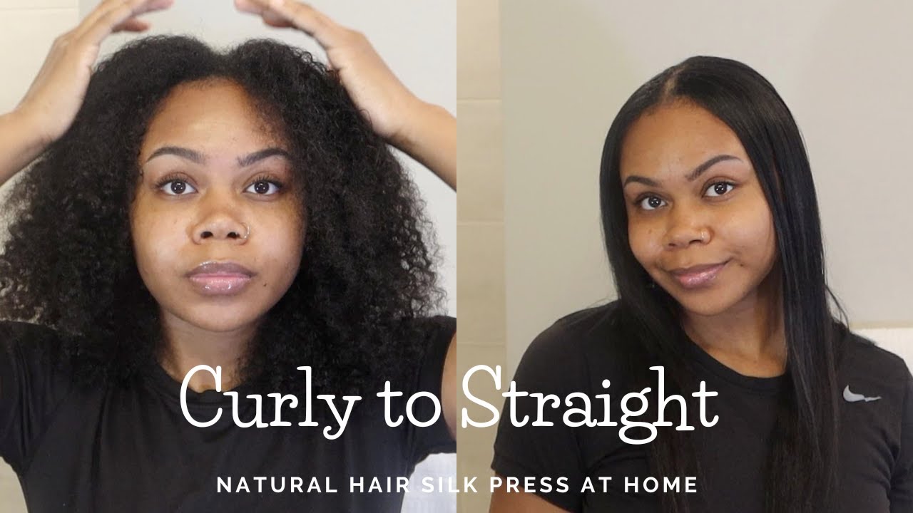 How To: Natural Hair Silk Press at Home on 3c hair