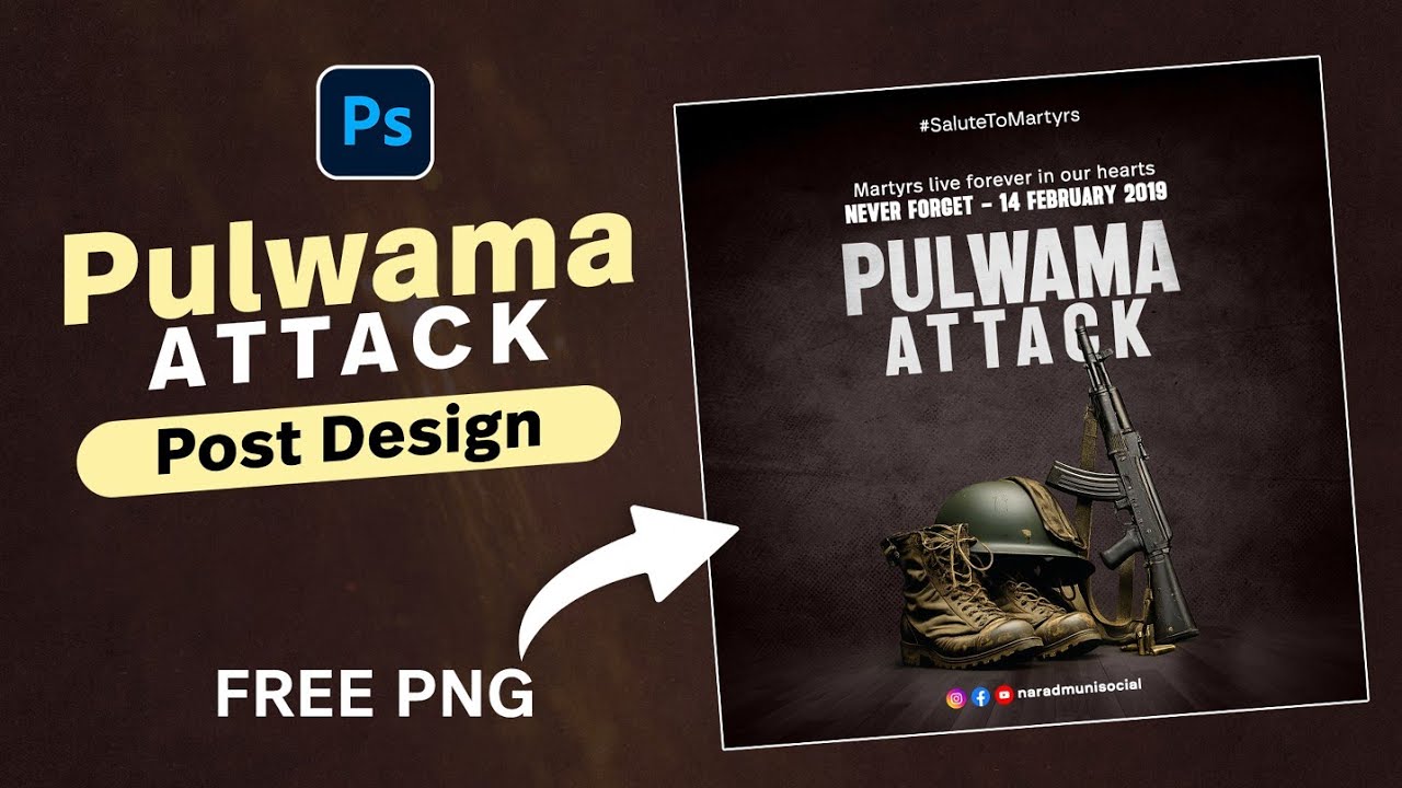 Pulwama Attack Post Design In photoshop | Pulwama Attack Post Design | Pulwama Attack Poster 2026