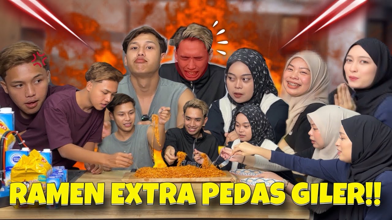 CHALLENGE MUKBANG RAMEN EXTRA PEDAS !! MERAH SEMUA MUKA !!