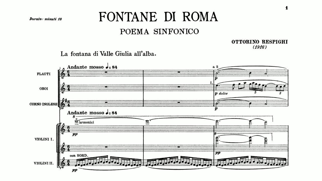 Respighi - Fountains of Rome [Score]