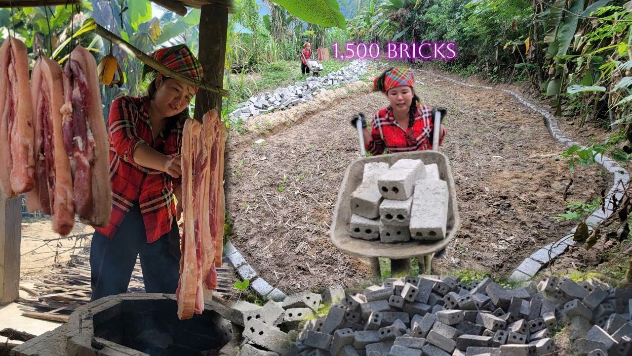 Poor girl transported 1,500 bricks to build a fish pond in 3 days. How to preserve meat. Dream life