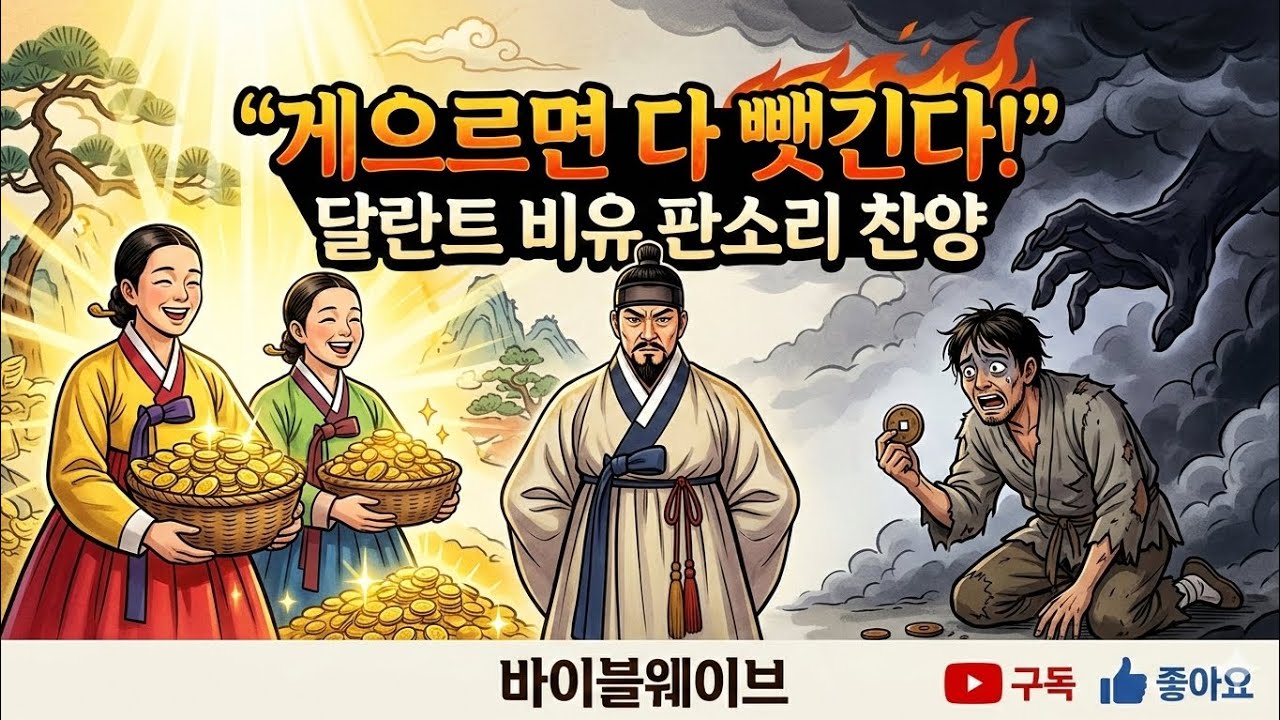 달란트 타령 - 남겨야 산다 | 주인이 오기 전에 확인하세요! 😨 게으르면 다 뺏기는 소름 돋는 진리 (마태복음 25장) 달란트 비유 #바이블웨이브 #고난주간찬양 #판소리찬양