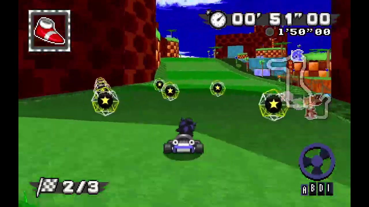 Playing Sonic Robo Blast 2 Kart for the first time.