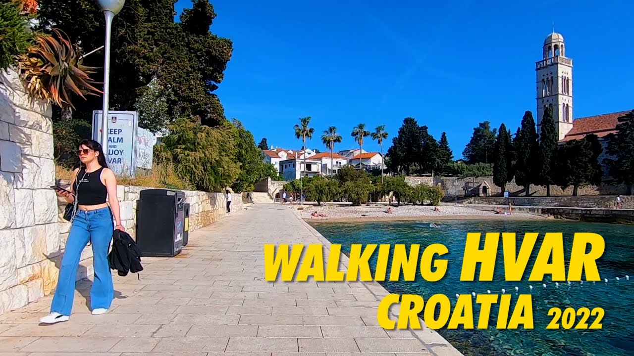 Walking HVAR island Croatia 2022 !! 4K Walking Tour Hvar Croatia !!! Gezi Turu Hvar HIRVATISTAN !!