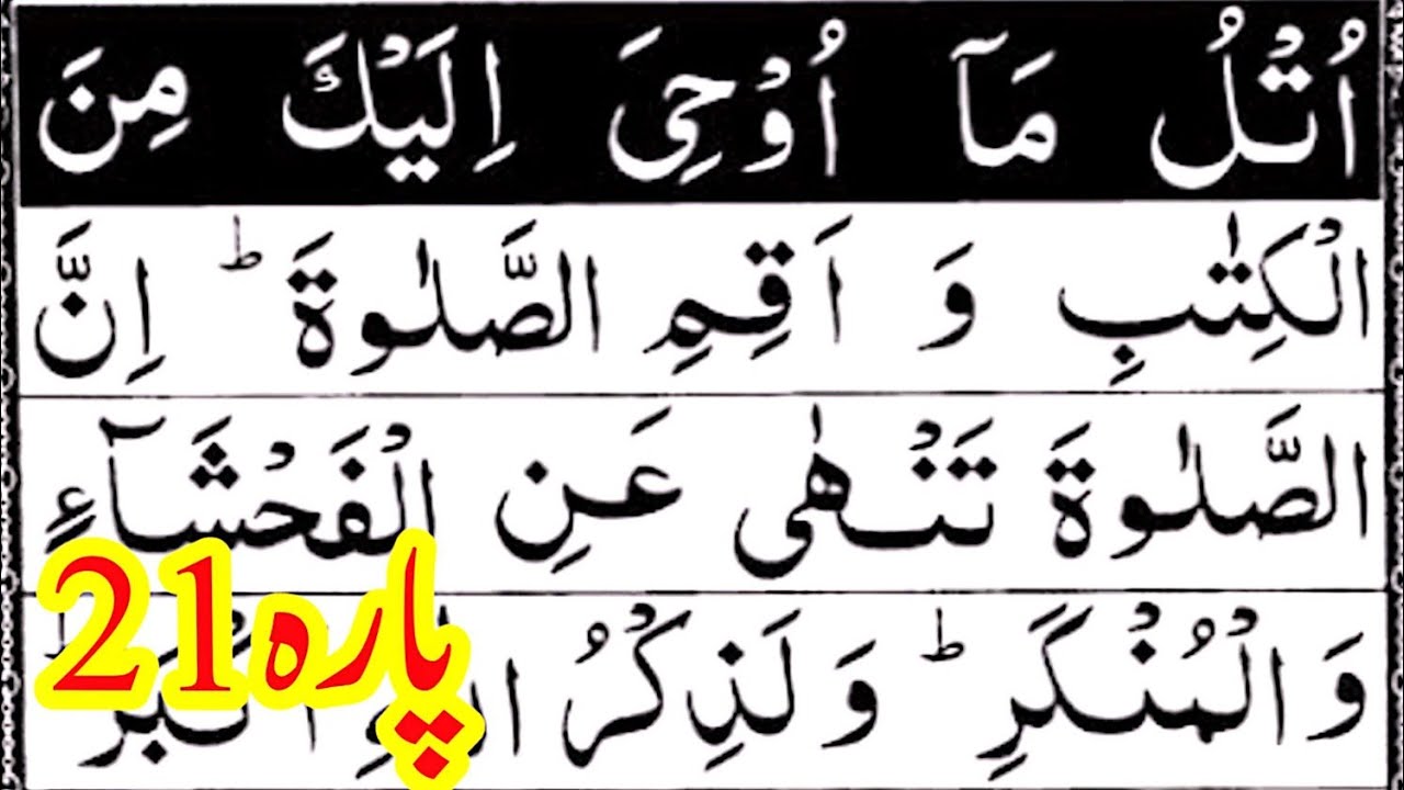 Parah 21 Full // parah twenty one compalete || juz 21|| Pani Patti || utlo ma ouhiya  Apna Quran tv