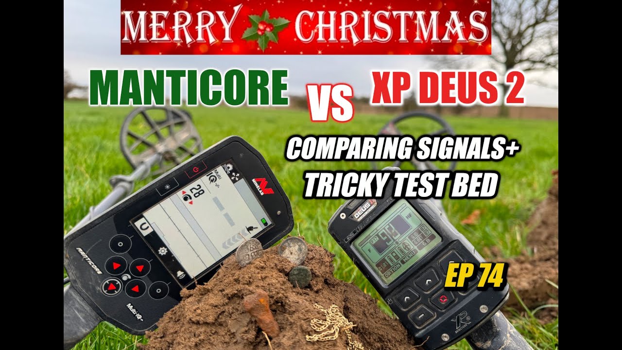 Minelab Manticore & XP Deus 2 comparing signals + tricky test bed