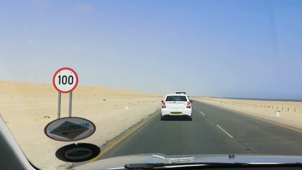 Swakopmund to Walvis Bay !!# Namibia highway road Swakopmund to walvis Bay!!Beautiful Namibia, 🇳🇦🇳🇦