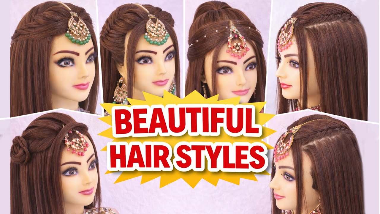 5 Beautiful trending open hairstyles l Engagement look for bride l Bridal hairstyles Kashee's