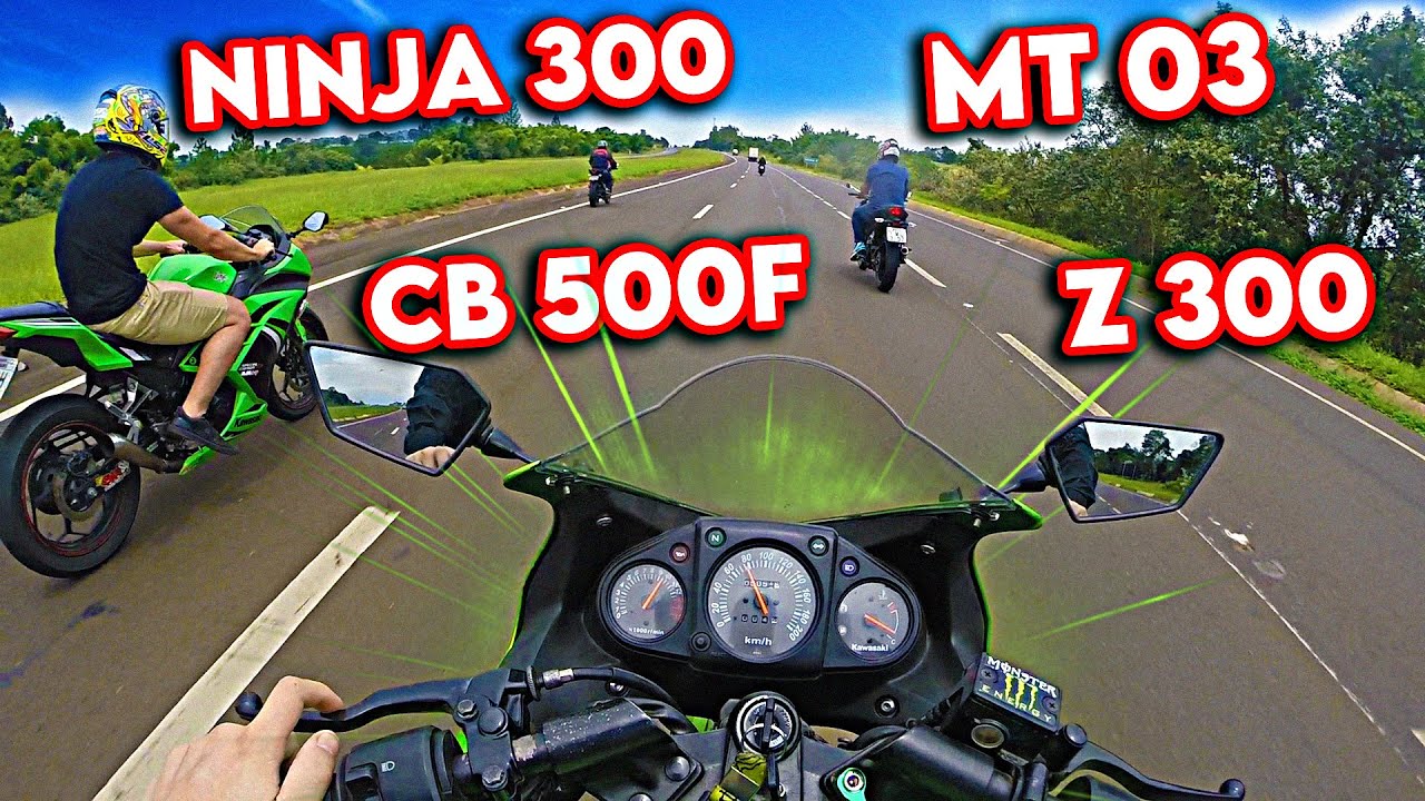 NINJA 300 x MT03 x CB500F x Z300 x NINJA 250R - TOP SPEED