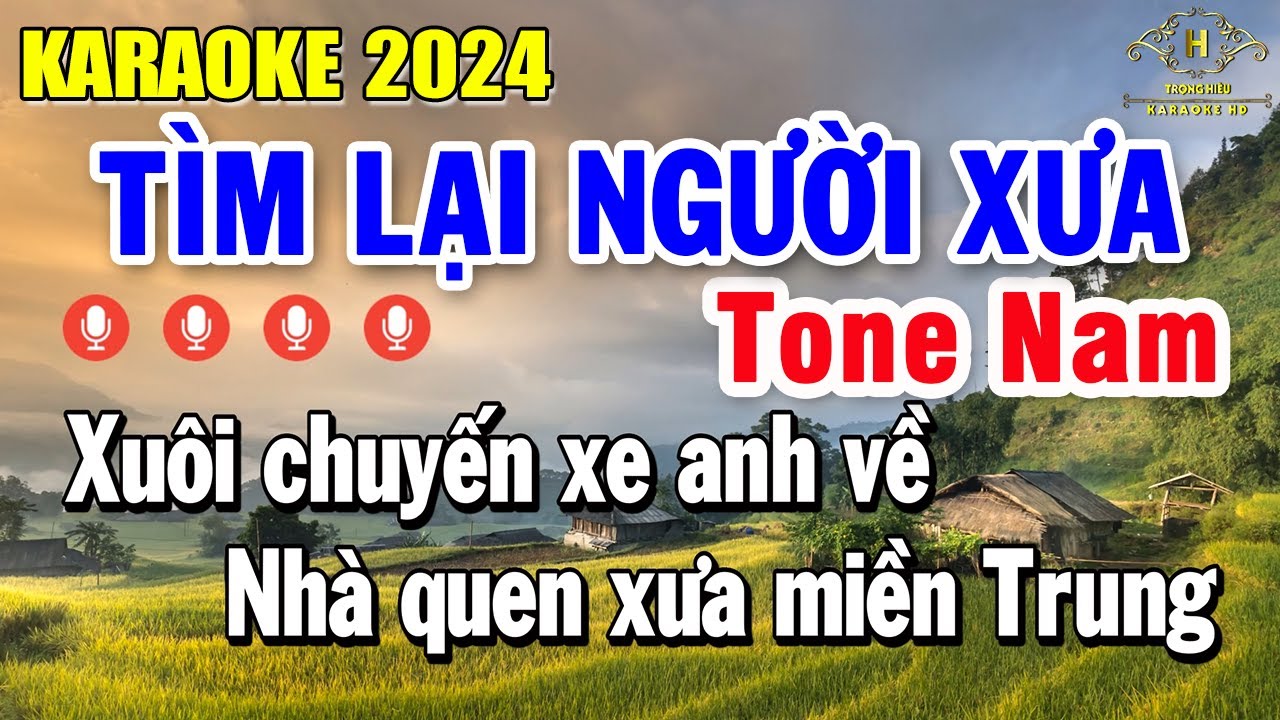 Tìm Lại Người Xưa karaoke Tone Nam ( A#m ) Âm Thanh Nhạc Sống Dễ Hát | Trọng Hiếu