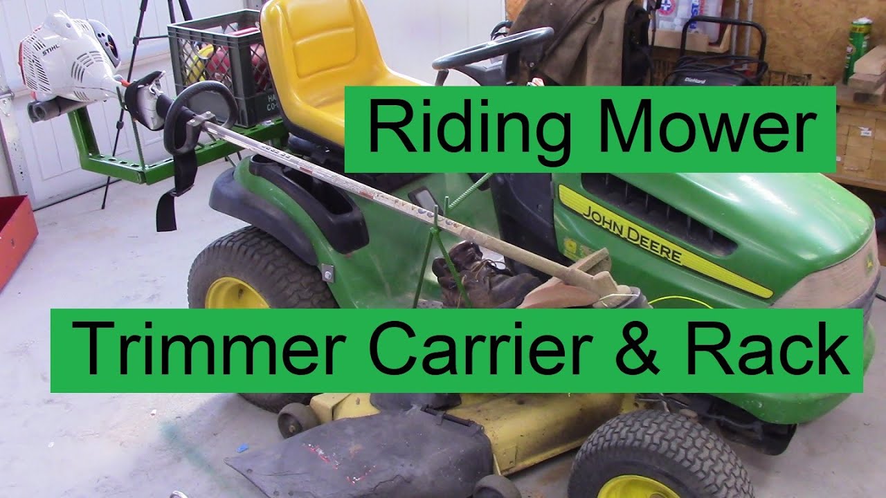 String Trimmer Carrier & Rack for My John Deere Riding Mower - Let's Figure This Out