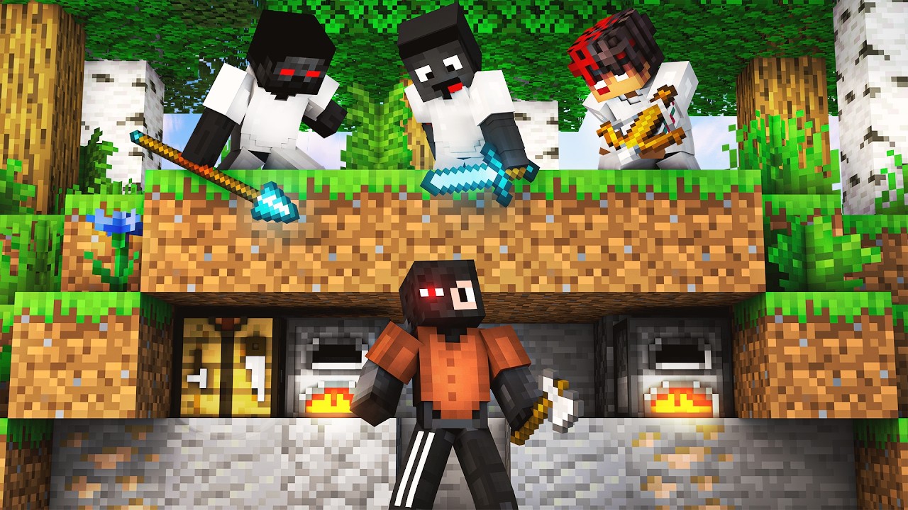 TOBIASZ vs 3 ŁOWC&Oacute;W (minecraft manhunt)