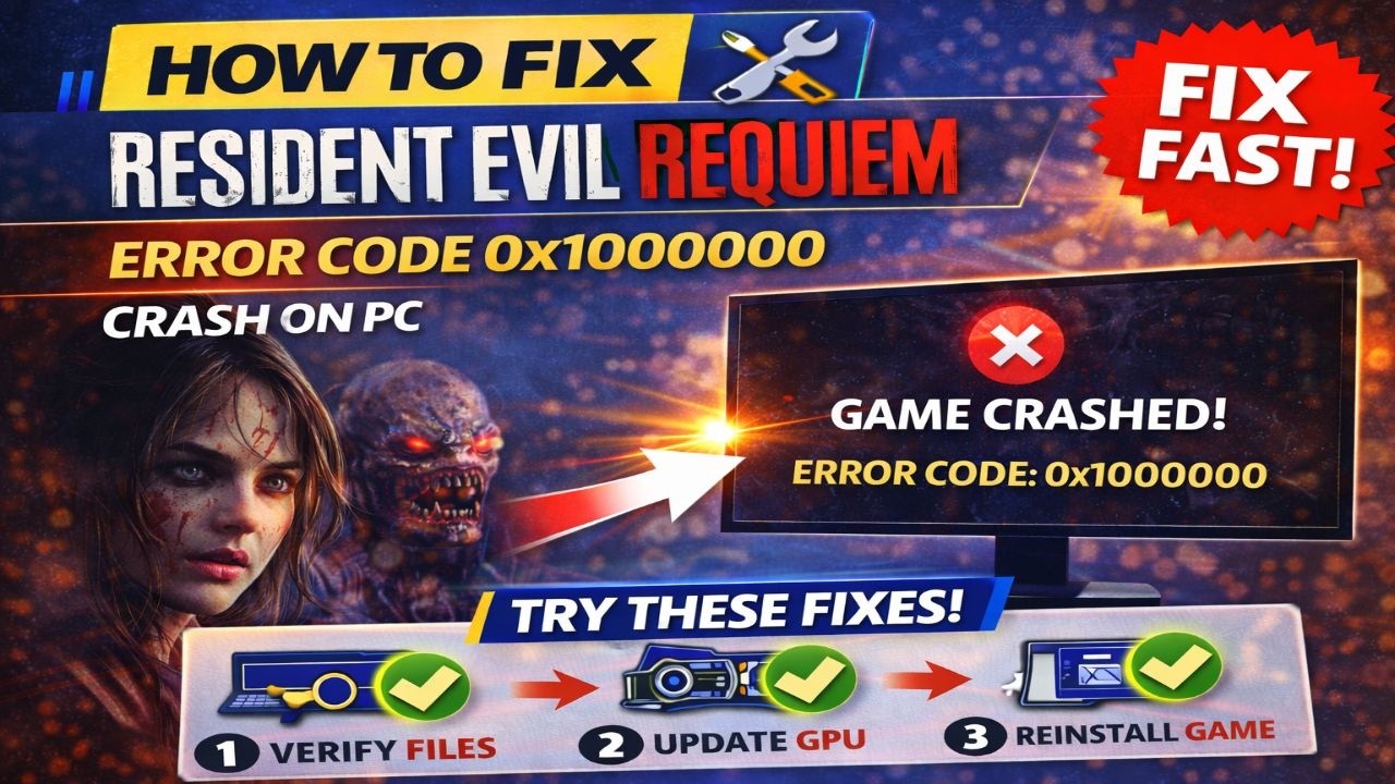 Fix Resident Evil Requiem Error Code 0x1000000 Crash On PC