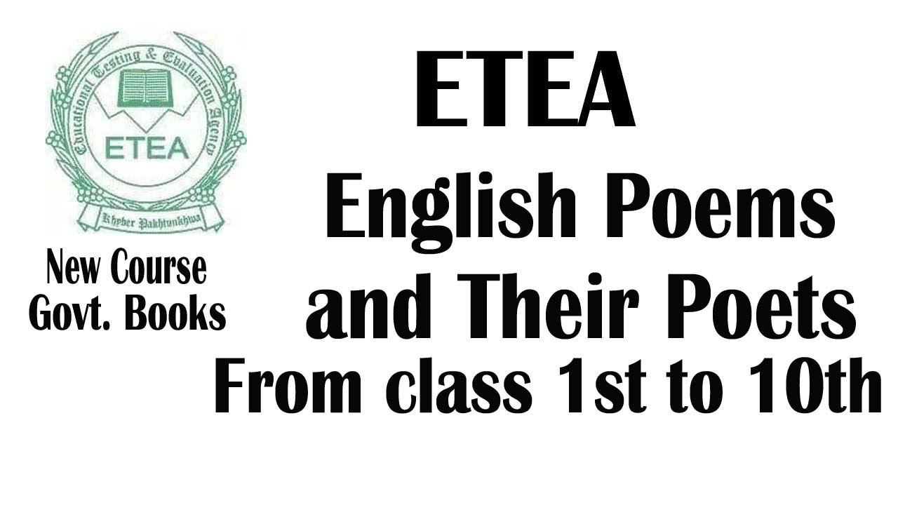 English Poems and their writers from Govt. Books from class 1th to class 10th. repeated MCQs