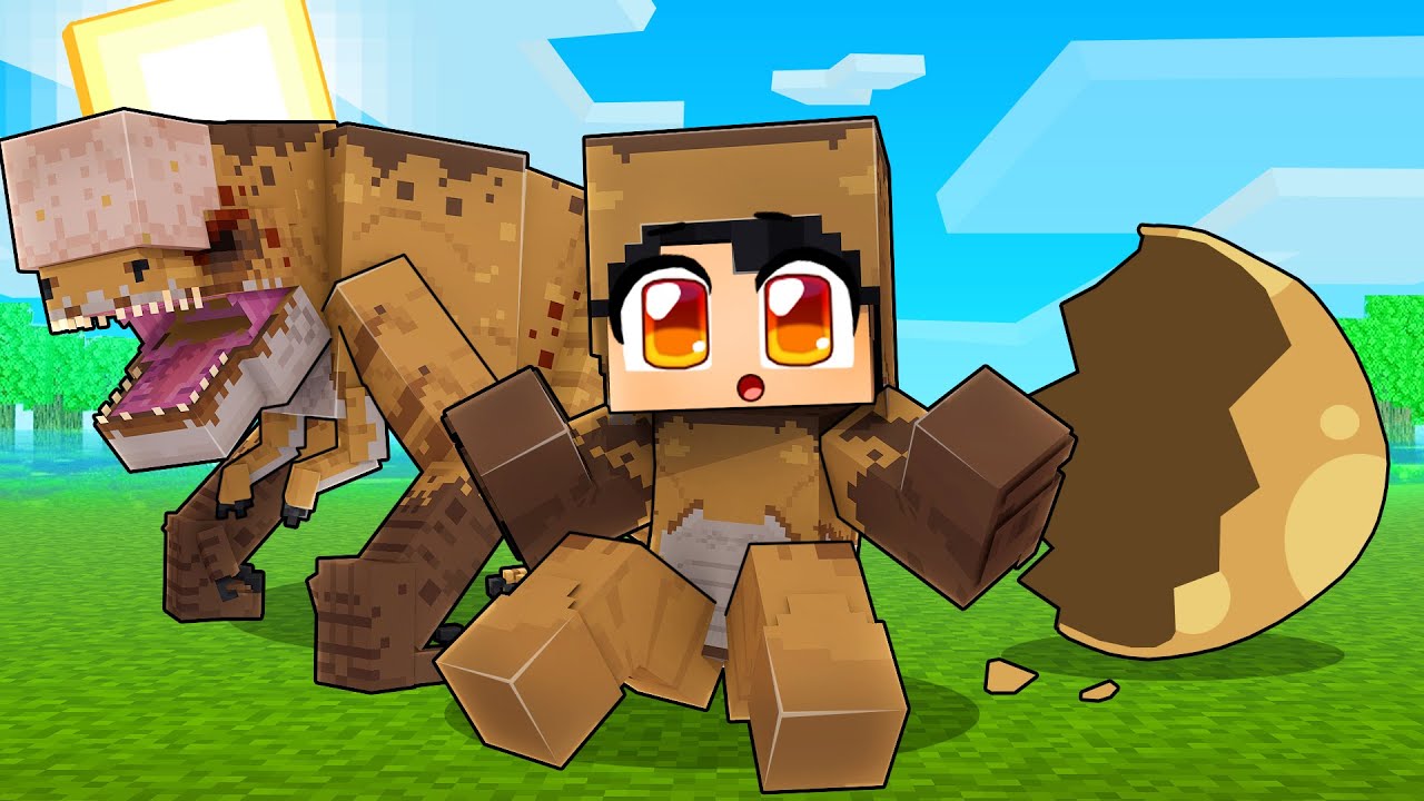 NASCI como um BEBÊ D REX no Minecraft