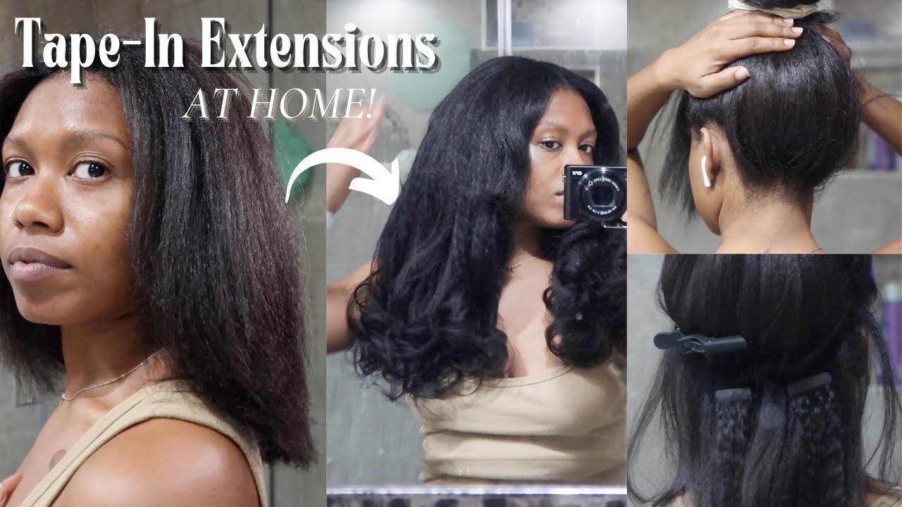 HOW I INSTALLED TAPE-INS AT HOME | Ft. CurlsQueen Kinky Straight Tape-In Extensions