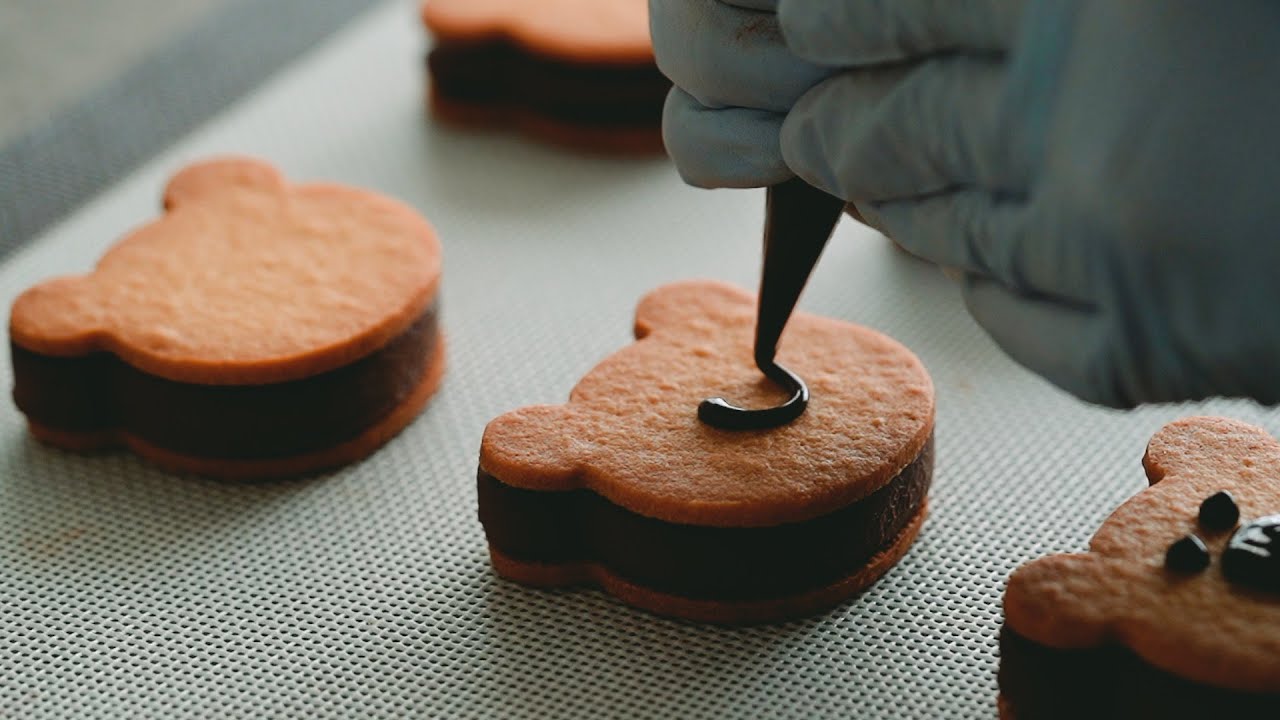 Bear-Shaped Ganache Sandwich Cookies｜Ohyoo Cooking