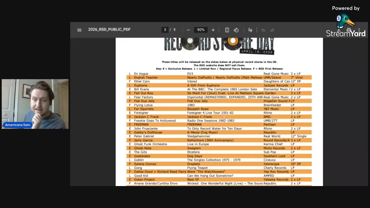 Ep. 672, Record Store Day 2026, The List! #recordstoreday #music 