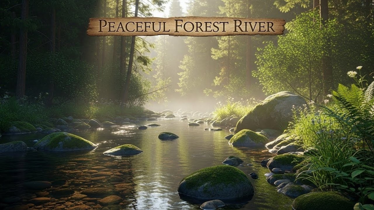 Peaceful River and Forest Ambience 🌊🌲 Flowing Water and Trees for Deep Sleep #2790