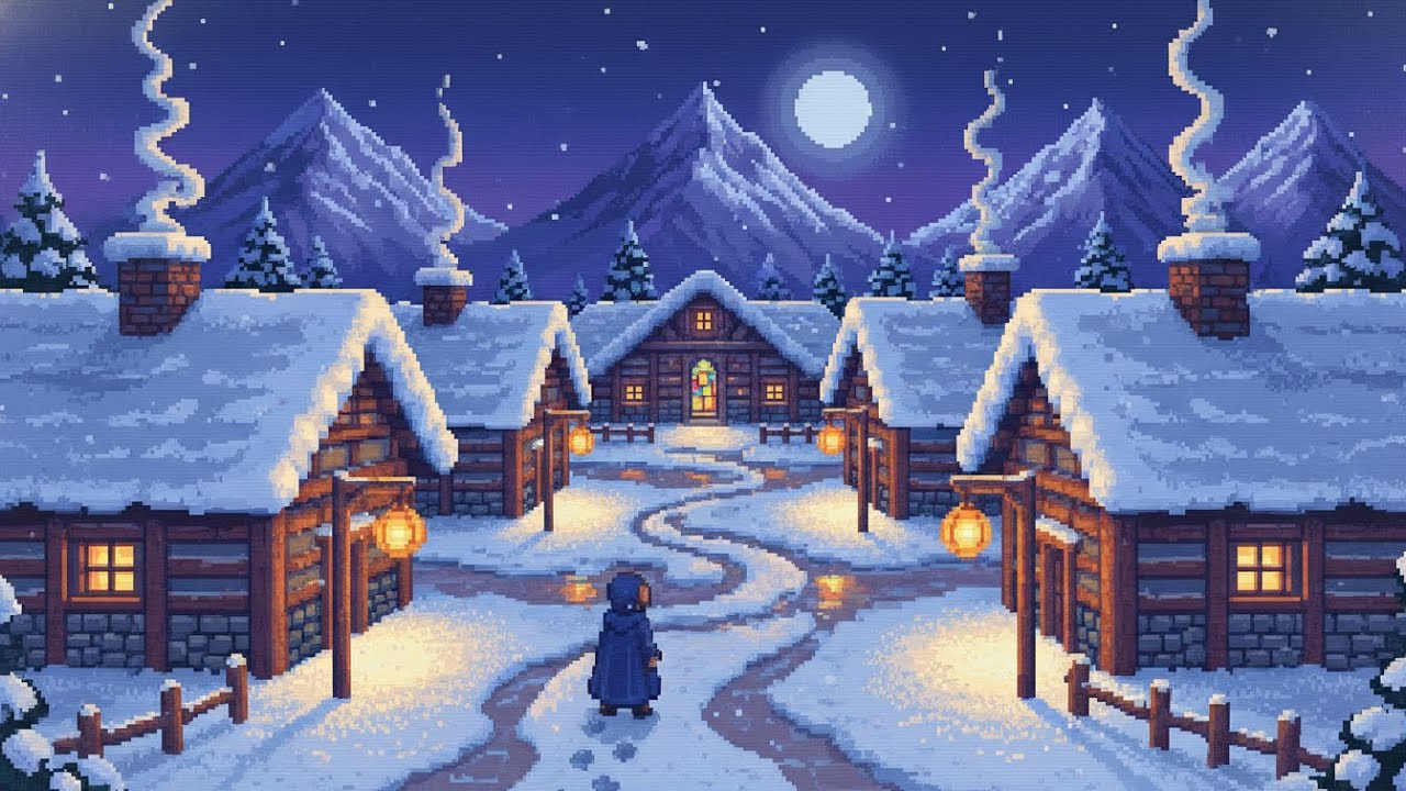 Starry Pixel Village | Ambient House 16-Bit Music | Cozy Chill Mix